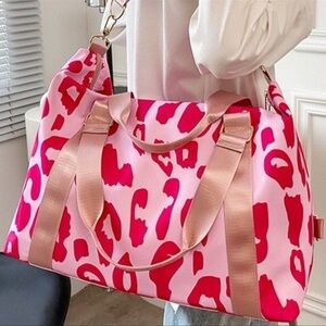 Stylish Pink Leopard Print Women's Bag